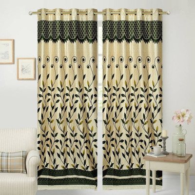 

Abhi Decor 213 cm (7 ft) Polyester Door Curtain (Pack Of 2)(Printed, Green)