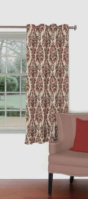 

Skipper 153 cm (5 ft) Blends Window Curtain Single Curtain(Motif, Grey & Red)