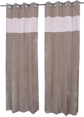 

MABA 215 cm (7 ft) Polyester Door Curtain (Pack Of 2)(Plain, Light Brown)