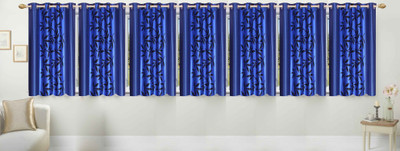 

Ville Style 153 cm (5 ft) Polyester Window Curtain (Pack Of 7)(Floral, Blue)