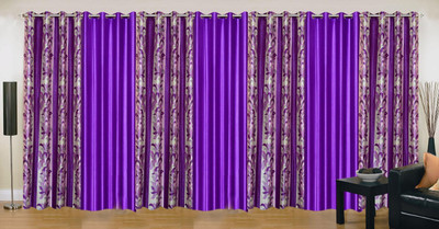 

Ville Style 275 cm (9 ft) Polyester Long Door Curtain (Pack Of 7)(Abstract, Purple)