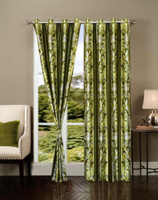 

Export Hub 214 cm (7 ft) Polyester Door Curtain (Pack Of 2)(Printed, Green)