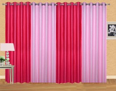 

Ville Style 275 cm (9 ft) Polyester Long Door Curtain (Pack Of 4)(Solid, Pink)
