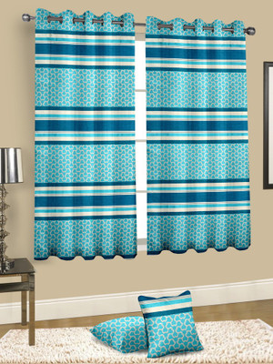 

Cortina 150 cm (5 ft) Jacquard Window Curtain Single Curtain(Striped, Multicolor)