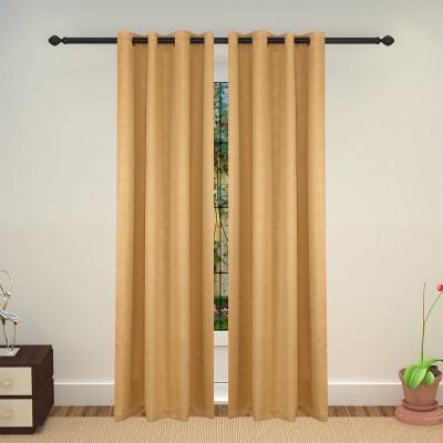 

Lushomes 228 cm (7 ft) Polyester Door Curtain Single Curtain(Self Design, Beige)