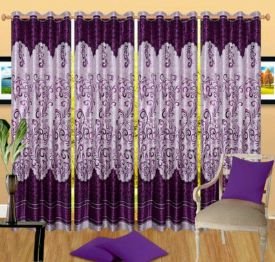 

Countingbeds 213 cm (7 ft) Polyester Door Curtain (Pack Of 4)(Printed, Purple)