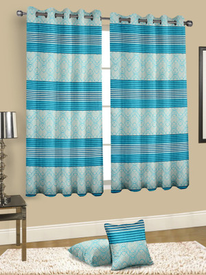 

Cortina 150 cm (5 ft) Jacquard Window Curtain Single Curtain(Striped, Multicolor)