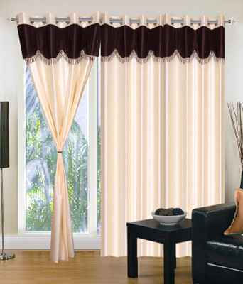

JT International 213.36 cm (7 ft) Polyester Door Curtain (Pack Of 2)(Self Design, Multicolor)