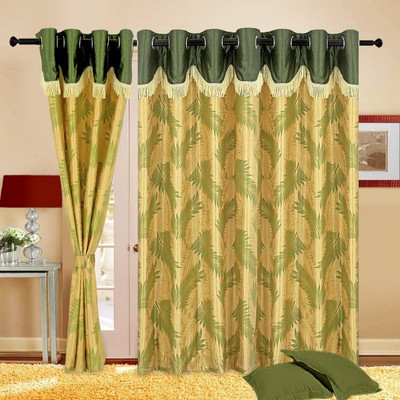 

Italian Fab 213 cm (7 ft) Polyester Door Curtain (Pack Of 4)(Floral, Green)