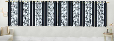 

Ville Style 153 cm (5 ft) Polyester Window Curtain (Pack Of 8)(Floral, Black)