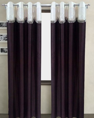 Homefab India 274.5 cm (9 ft) Polyester Room Darkening Long Door Curtain (Pack Of 2)(Solid, Coffee)