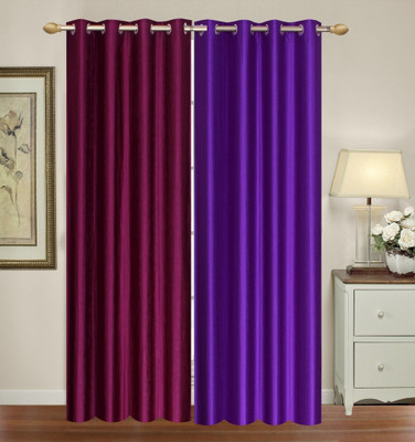 

Furnishing Zone 213 cm (7 ft) Polyester Door Curtain (Pack Of 2)(Plain, Blue, Purple)