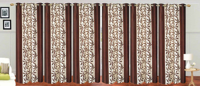 

Ville Style 275 cm (9 ft) Polyester Long Door Curtain (Pack Of 6)(Floral, Brown)
