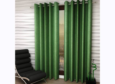 

Styletex 213 cm (7 ft) Polyester Window & Door Curtain (Pack Of 2)(Plain, Green)
