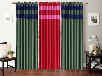 

Furnishing Zone 274 cm (9 ft) Polyester Long Door Curtain (Pack Of 3)(Plain, Multicolor)
