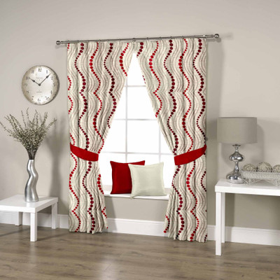 

Threadmix 152 cm (5 ft) Polyester Window Curtain Single Curtain(Abstract, Red)