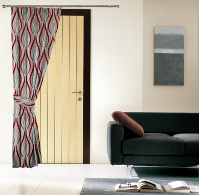 

Threadmix 212 cm (7 ft) Polyester Door Curtain Single Curtain(Abstract, Red)