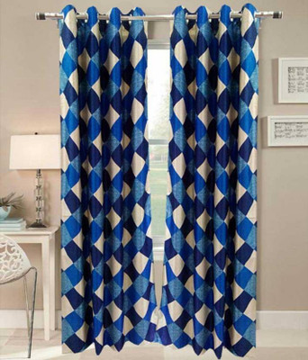 

Abhi Decor 213 cm (7 ft) Polyester Door Curtain (Pack Of 2)(Printed, Blue)