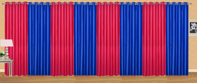 

Stella Creations 214 cm (7 ft) Polyester Door Curtain (Pack Of 8)(Solid, Pink, Blue), Blue;pink