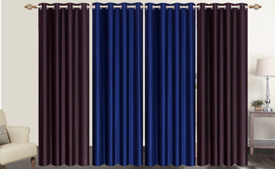 

Furnishing Zone 213 cm (7 ft) Polyester Door Curtain (Pack Of 4)(Plain, Blue, Brown)