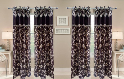 

Abhi Decor 274 cm (9 ft) Polyester Long Door Curtain (Pack Of 4)(Printed, Brown)