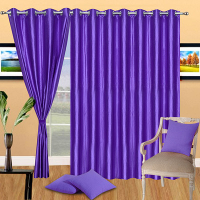 

Excel Bazaar 214 cm (7 ft) Polycotton Door Curtain (Pack Of 3)(Plain, Purple)