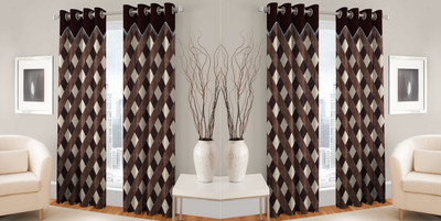 

Abhi Decor 213 cm (7 ft) Polyester Door Curtain (Pack Of 4)(Printed, Brown)