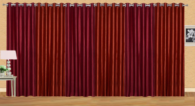 

Ville Style 153 cm (5 ft) Polyester Window Curtain (Pack Of 6)(Solid, Maroon, Red)