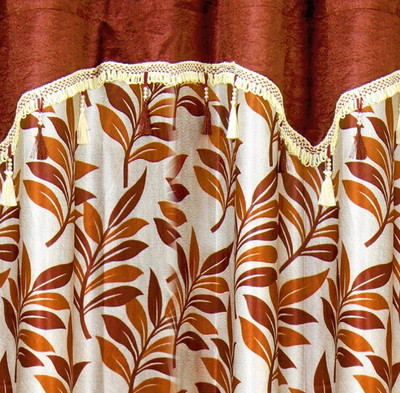 

Cortina 270 cm (9 ft) Polyester Long Door Curtain Single Curtain(Floral, Brown)