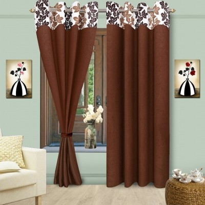 

Vorhang 210 cm (7 ft) Polyester Door Curtain Single Curtain(Solid, Brown)