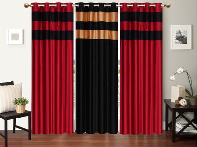 

Furnishing Zone 274 cm (9 ft) Polyester Long Door Curtain (Pack Of 3)(Plain, Multicolor)