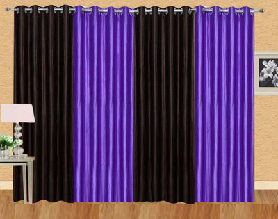 

Ville Style 214 cm (7 ft) Polyester Door Curtain (Pack Of 4)(Solid, Brown, Purple)