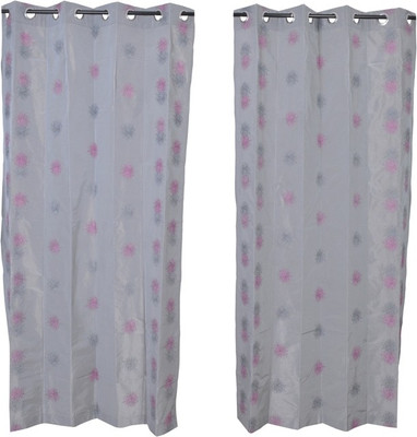 

MABA 215 cm (7 ft) Polyester Door Curtain (Pack Of 2)(Embroidered, Grey)