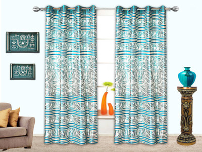 

STRINGS 274 cm (9 ft) Jacquard Window & Door Curtain (Pack Of 2)(Floral, Multicolor)