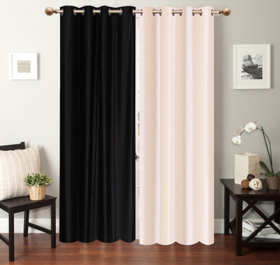 

Furnishing Zone 213 cm (7 ft) Polyester Door Curtain (Pack Of 2)(Plain, Black, White)