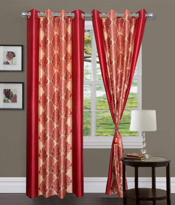 

JT International 213.36 cm (7 ft) Polyester Door Curtain Single Curtain(Geometric, Brown)