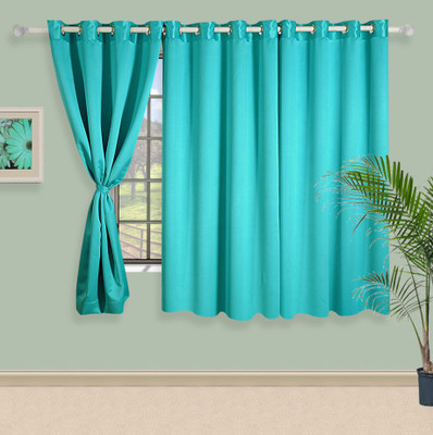 

Swayam 150 cm (5 ft) Polyester Window Curtain Single Curtain(Solid, Blue)