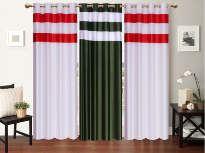 

Furnishing Zone 274 cm (9 ft) Polyester Long Door Curtain (Pack Of 3)(Plain, Multicolor)