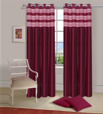 

Excel Bazaar 214 cm (7 ft) Polycotton Door Curtain (Pack Of 2)(Plain, Maroon)