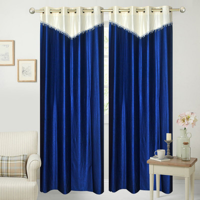 

Excel Bazaar 214 cm (7 ft) Polyester Door Curtain (Pack Of 2)(Plain, Blue)
