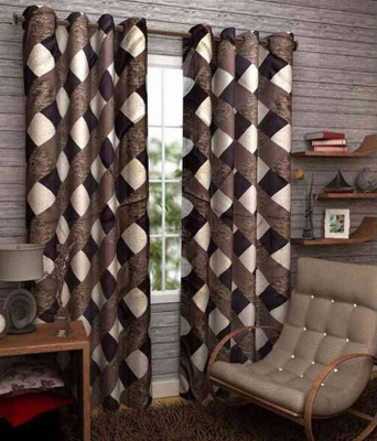 

Abhi Decor 274 cm (9 ft) Polyester Long Door Curtain (Pack Of 2)(Printed, Brown)
