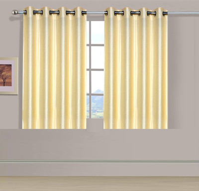 

ExpressionsHome 152 cm (5 ft) Polyester Window Curtain (Pack Of 2)(Solid, Beige)