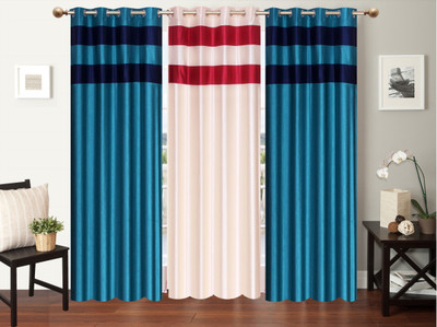 

Furnishing Zone 152 cm (5 ft) Polyester Window Curtain (Pack Of 3)(Plain, Multicolor)
