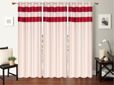 

Furnishing Zone 152 cm (5 ft) Polyester Window Curtain (Pack Of 3)(Plain, White)