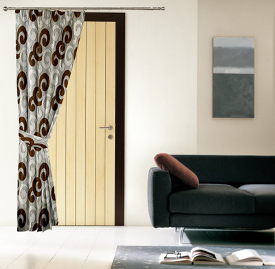 

Threadmix 212 cm (7 ft) Polyester Door Curtain Single Curtain(Abstract, Brown)