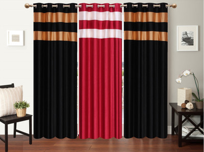 

Furnishing Zone 274 cm (9 ft) Polyester Long Door Curtain (Pack Of 3)(Plain, Multicolor)