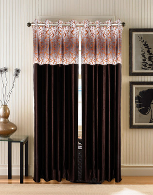 

Zesture 211 cm (7 ft) Polyester Door Curtain (Pack Of 2)(Abstract, Brown)