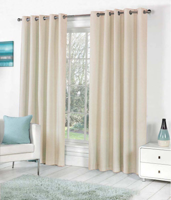 

Livingcreation 274.32 cm (9 ft) Polyester Long Door Curtain (Pack Of 2)(Plain, Cream)