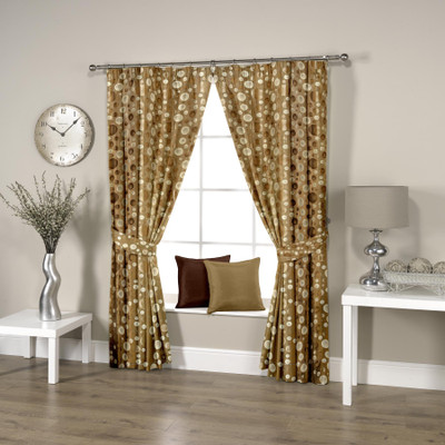 

Threadmix 152 cm (5 ft) Polycotton Window Curtain Single Curtain(Geometric, Brown)