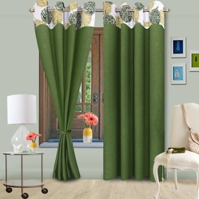 

Vorhang 270 cm (9 ft) Polyester Long Door Curtain Single Curtain(Solid, Green)